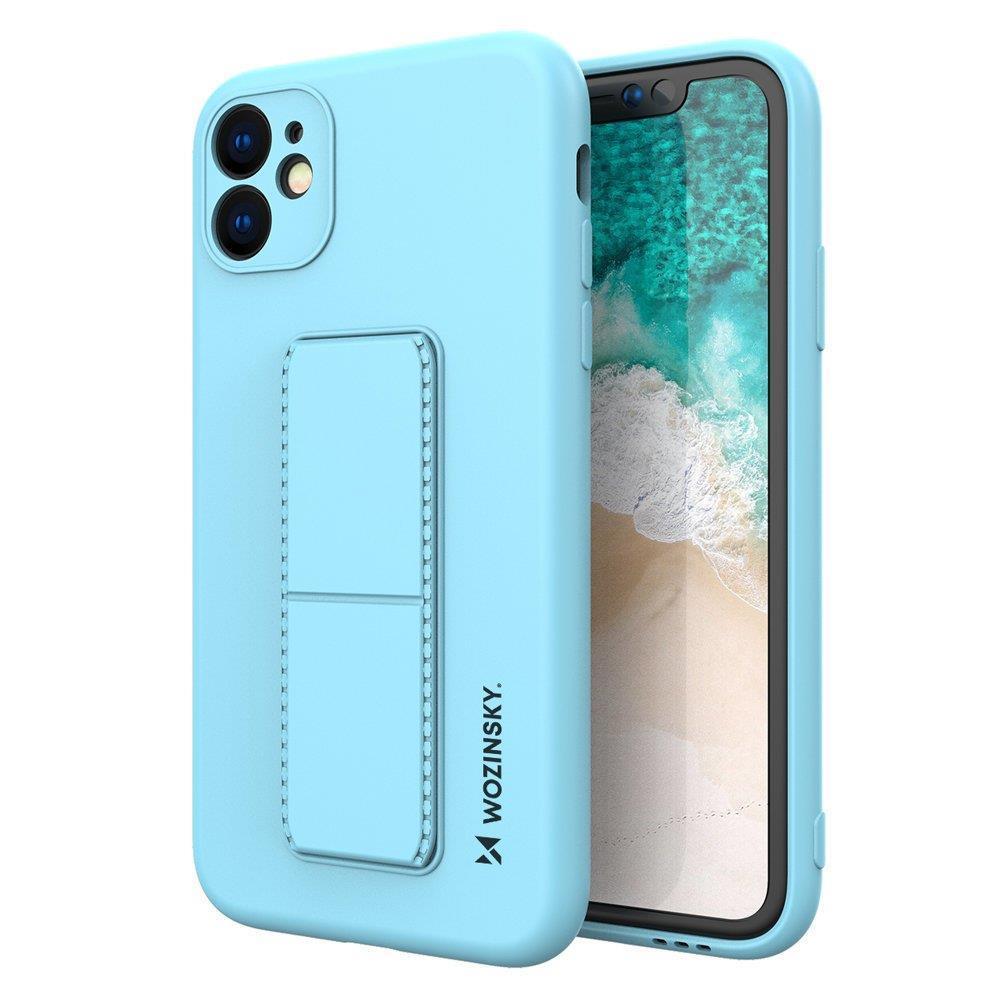 Pokrowiec silikonowy Wozinsky Kickstand Case jasnoniebieski Samsung Galaxy A12