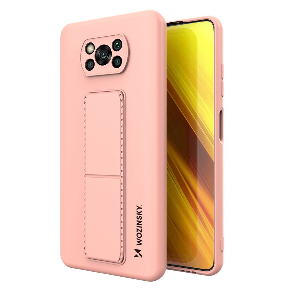 Pokrowiec silikonowy Wozinsky Kickstand Case rowy Xiaomi POCO X3 NFC