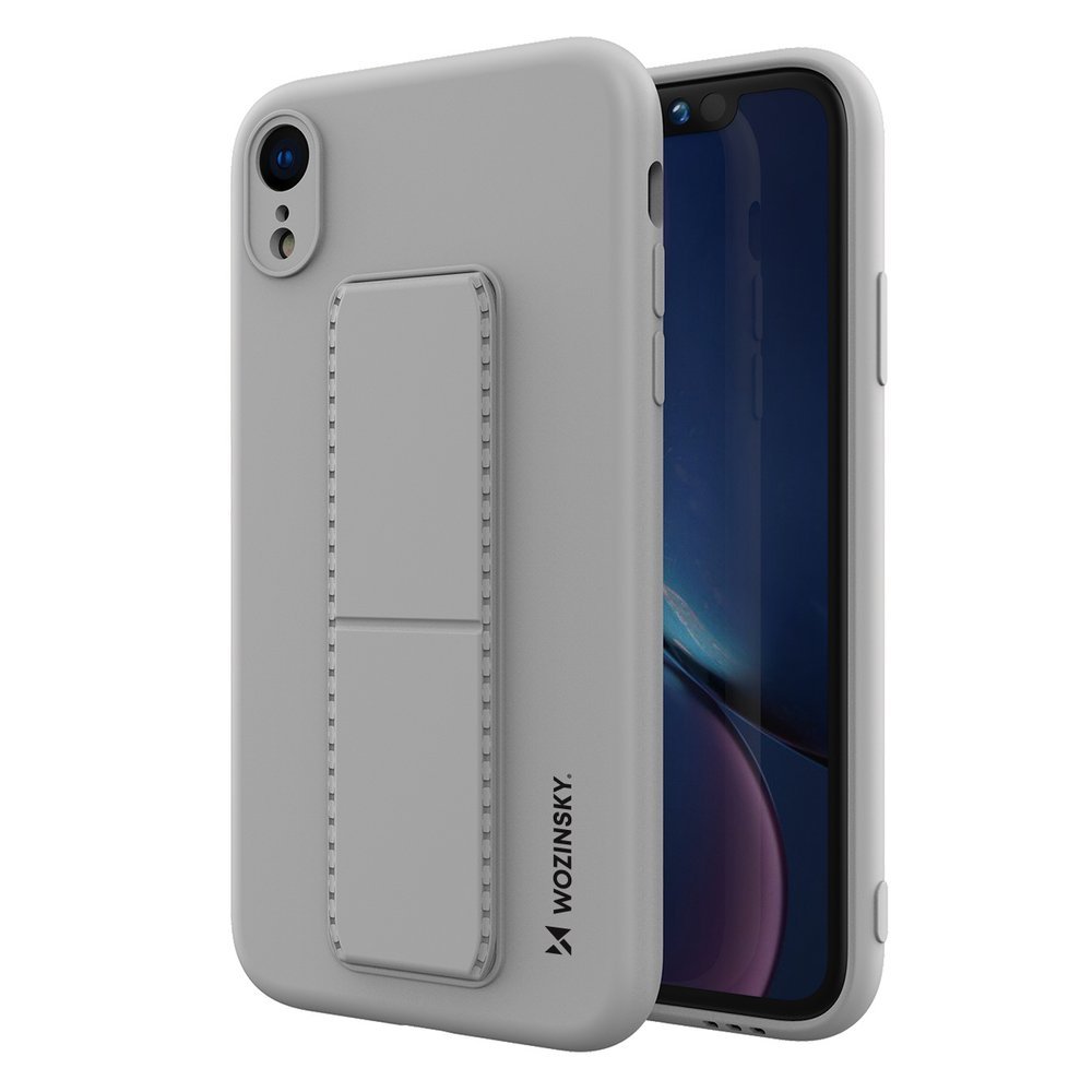 Pokrowiec silikonowy Wozinsky Kickstand Case szary Apple iPhone XR