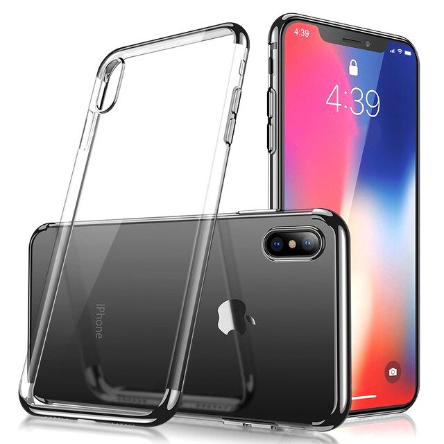 Pokrowiec silikonowy z ramk Electro czarny Apple iPhone X