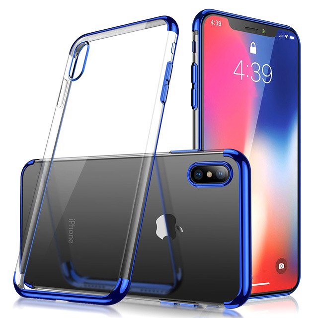 Pokrowiec silikonowy z ramk Electro niebieski Apple iPhone XS