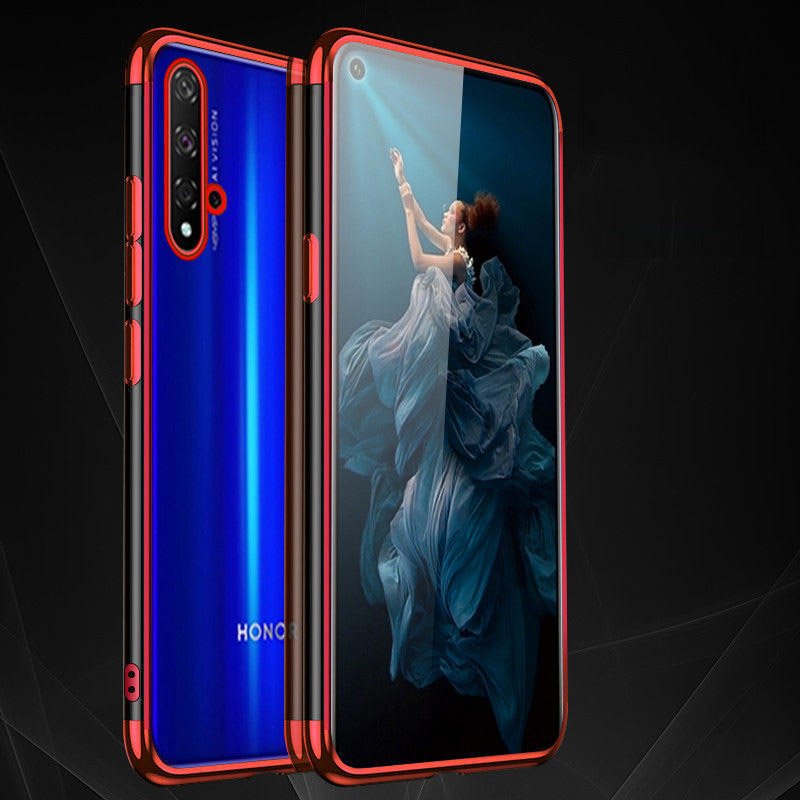 Pokrowiec silikonowy z ramk Electro niebieski Huawei Honor 20 / 7