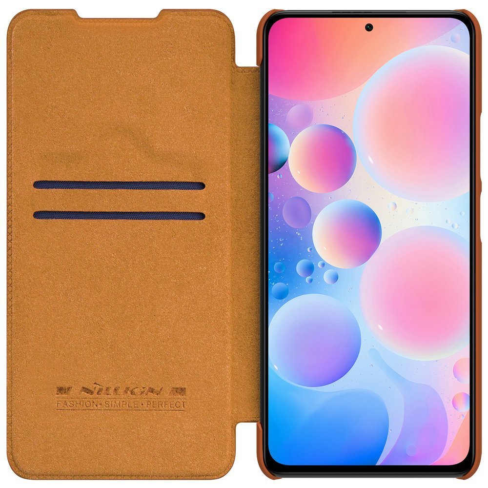 Pokrowiec skrzany Nillkin Qin brzowy Xiaomi Redmi K40 Pro / 6