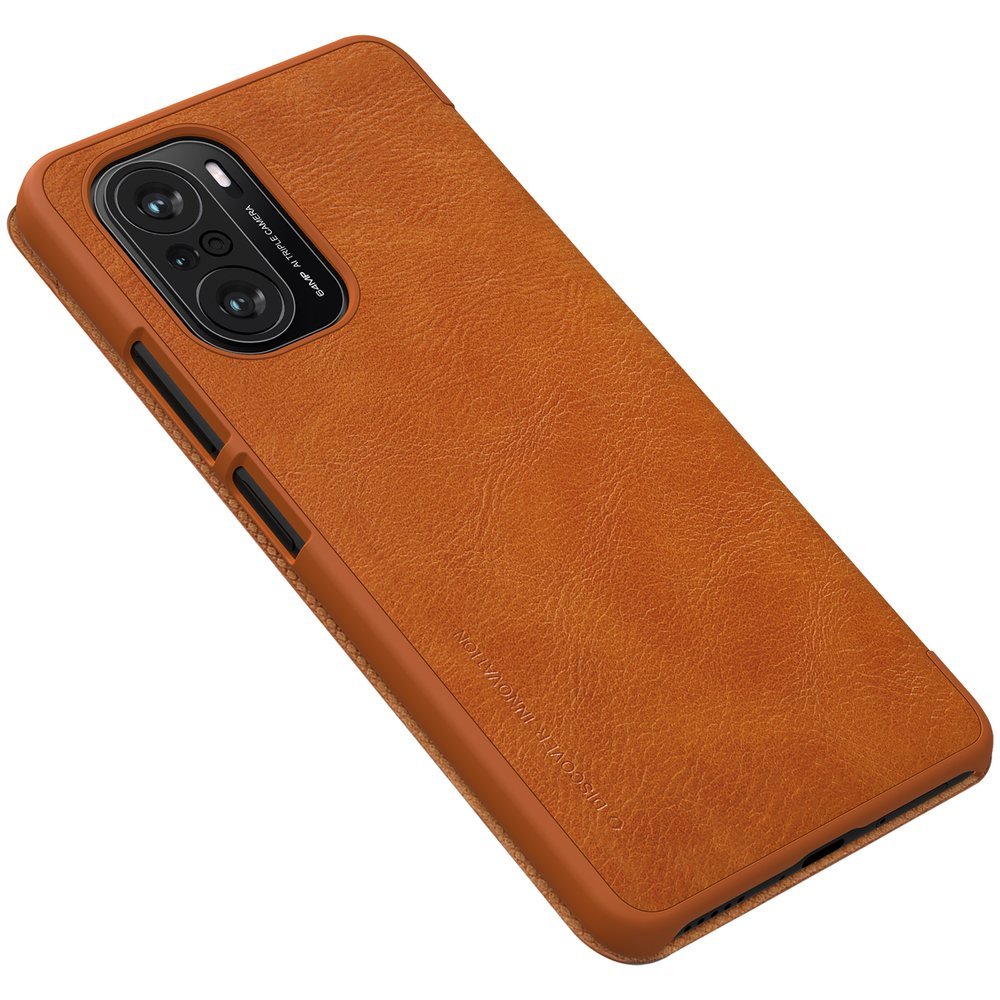 Pokrowiec skrzany Nillkin Qin brzowy Xiaomi Redmi K40 Pro / 7