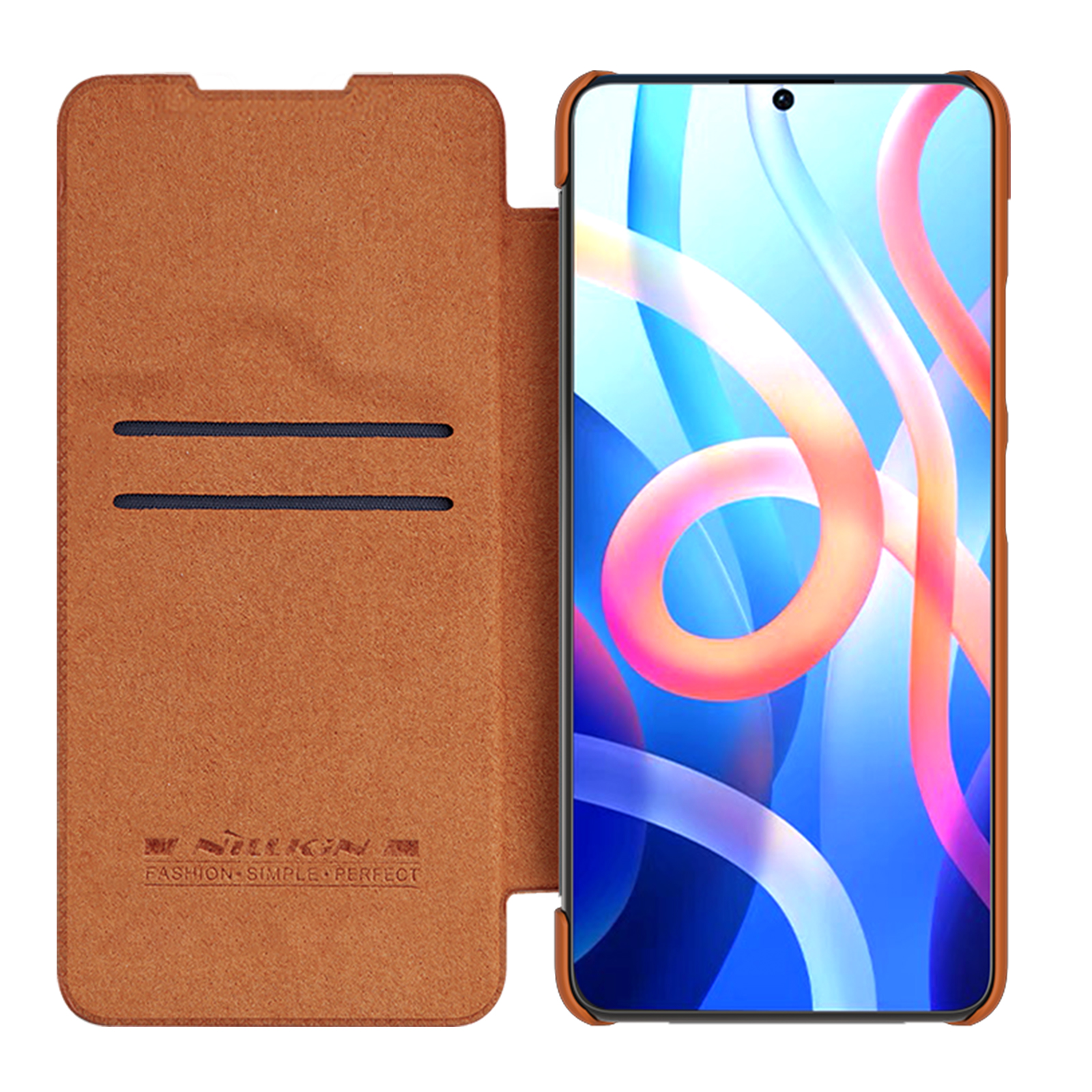 Pokrowiec skrzany Nillkin Qin brzowy Xiaomi Redmi Note 11 5G / 7