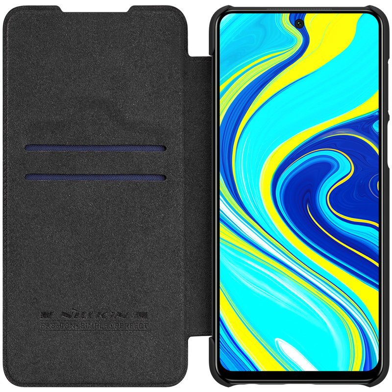 Pokrowiec skrzany Nillkin Qin czarny Xiaomi Redmi Note 9S / 2