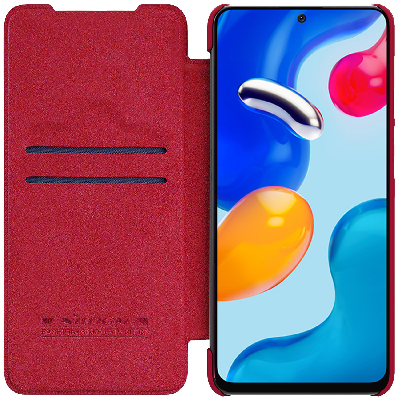 Pokrowiec skrzany Nillkin Qin czerwony Xiaomi Redmi Note 11S / 6