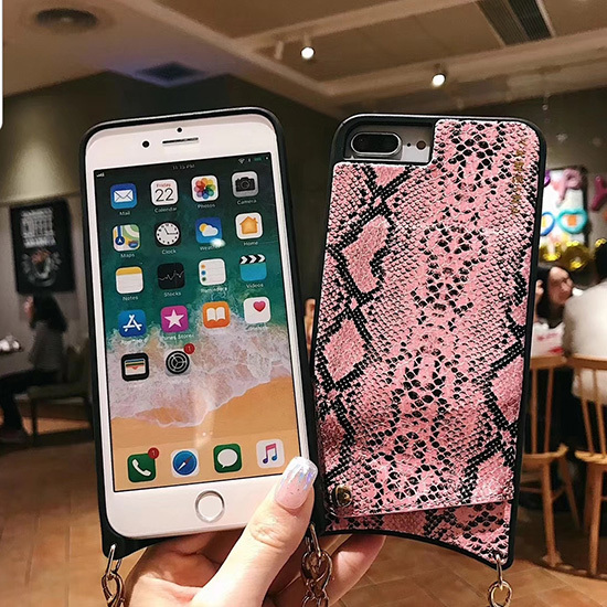 Pokrowiec skrzany Torebka Snake rowy Apple iPhone XS / 6