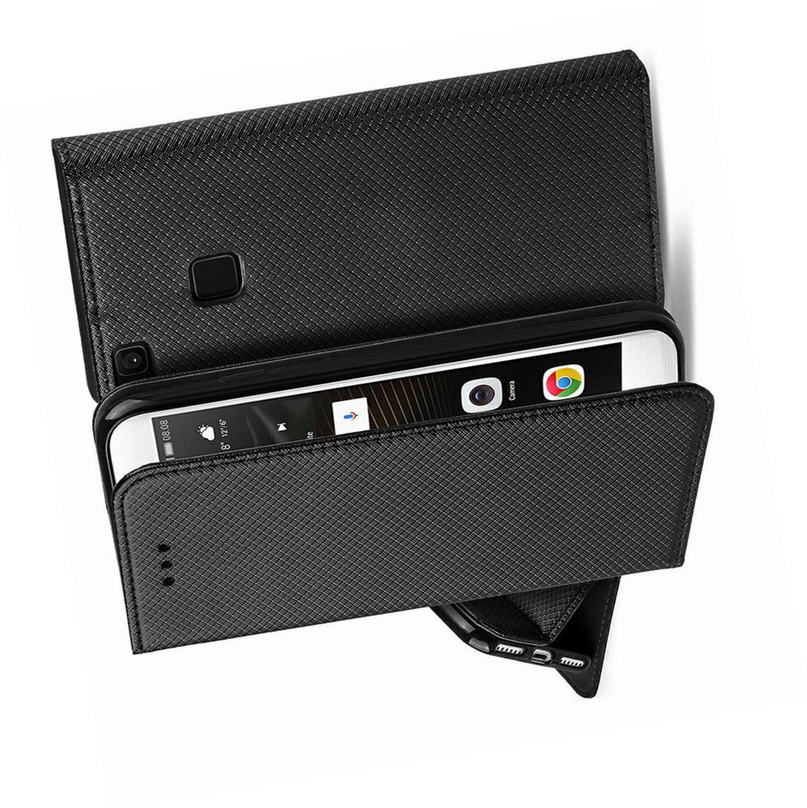 Etui zamykane z klapk i magnesem Smart Magnet czarny Huawei P30 Lite