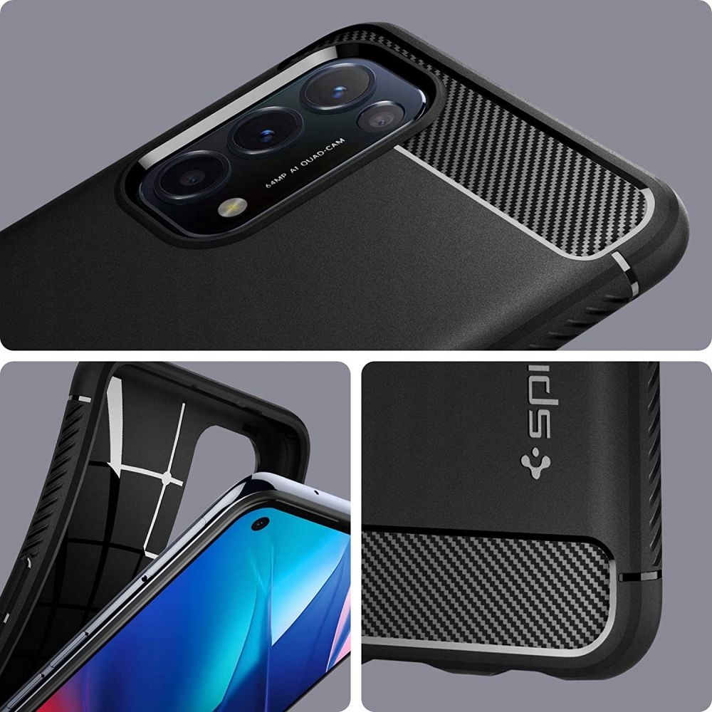 Pokrowiec pancerny Spigen Rugged Armor czarny Oppo Find X3 Lite / 3