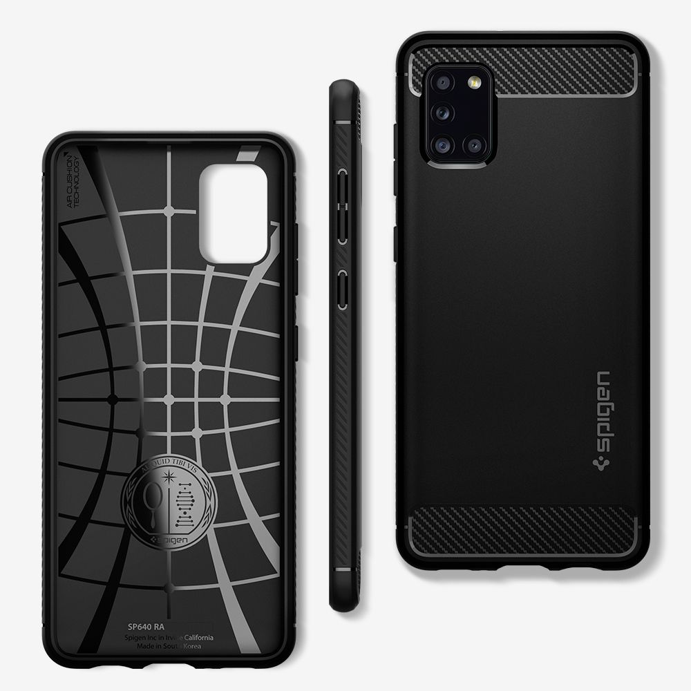 Pokrowiec pancerny Spigen Rugged Armor czarny Samsung A31 / 7