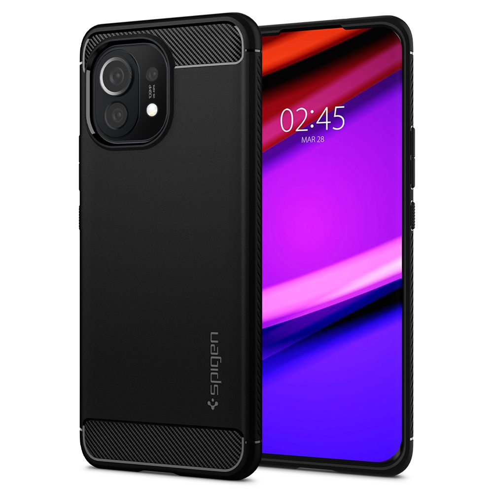 Pokrowiec pancerny Spigen Rugged Armor czarny Xiaomi Mi 11