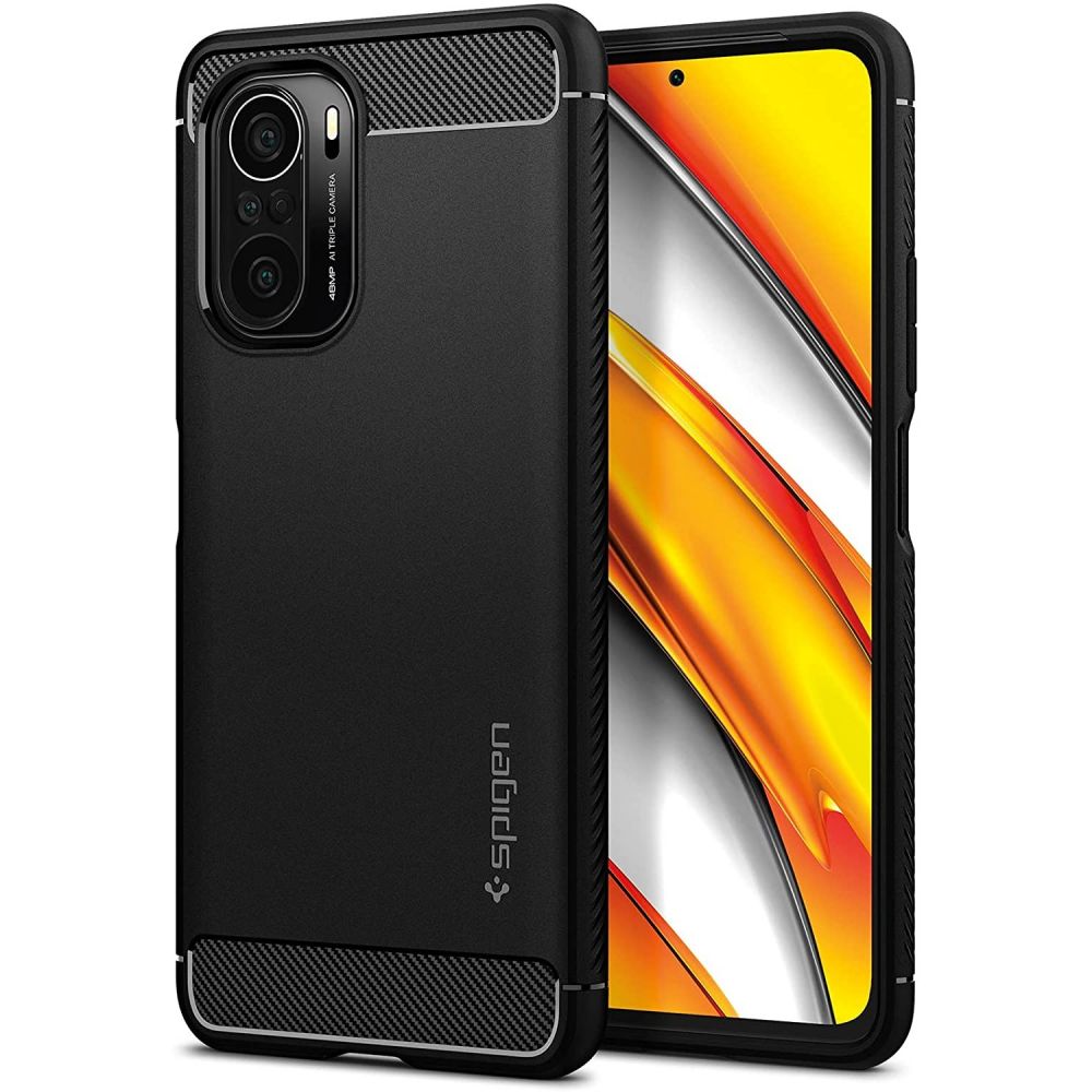 Pokrowiec pancerny Spigen Rugged Armor czarny Xiaomi POCO F3