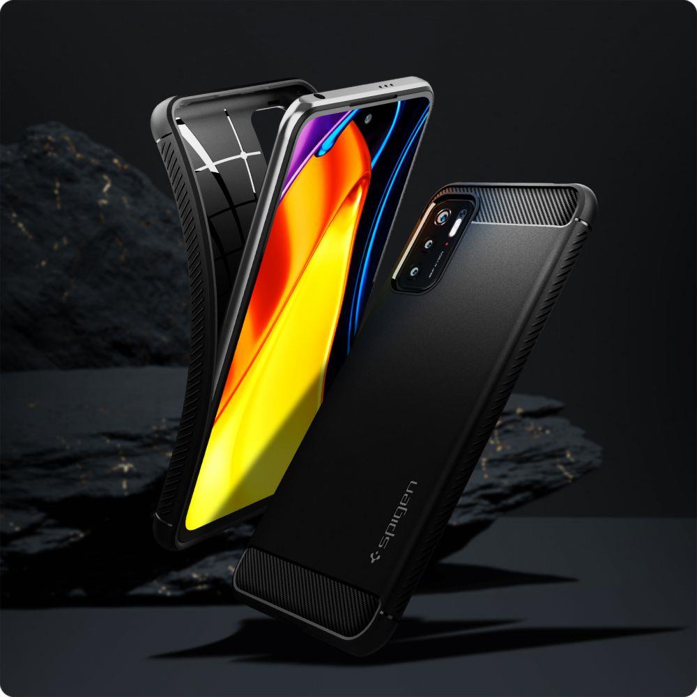 Pokrowiec Spigen Rugged Armor czarny Xiaomi Redmi Note 10 5G / 9