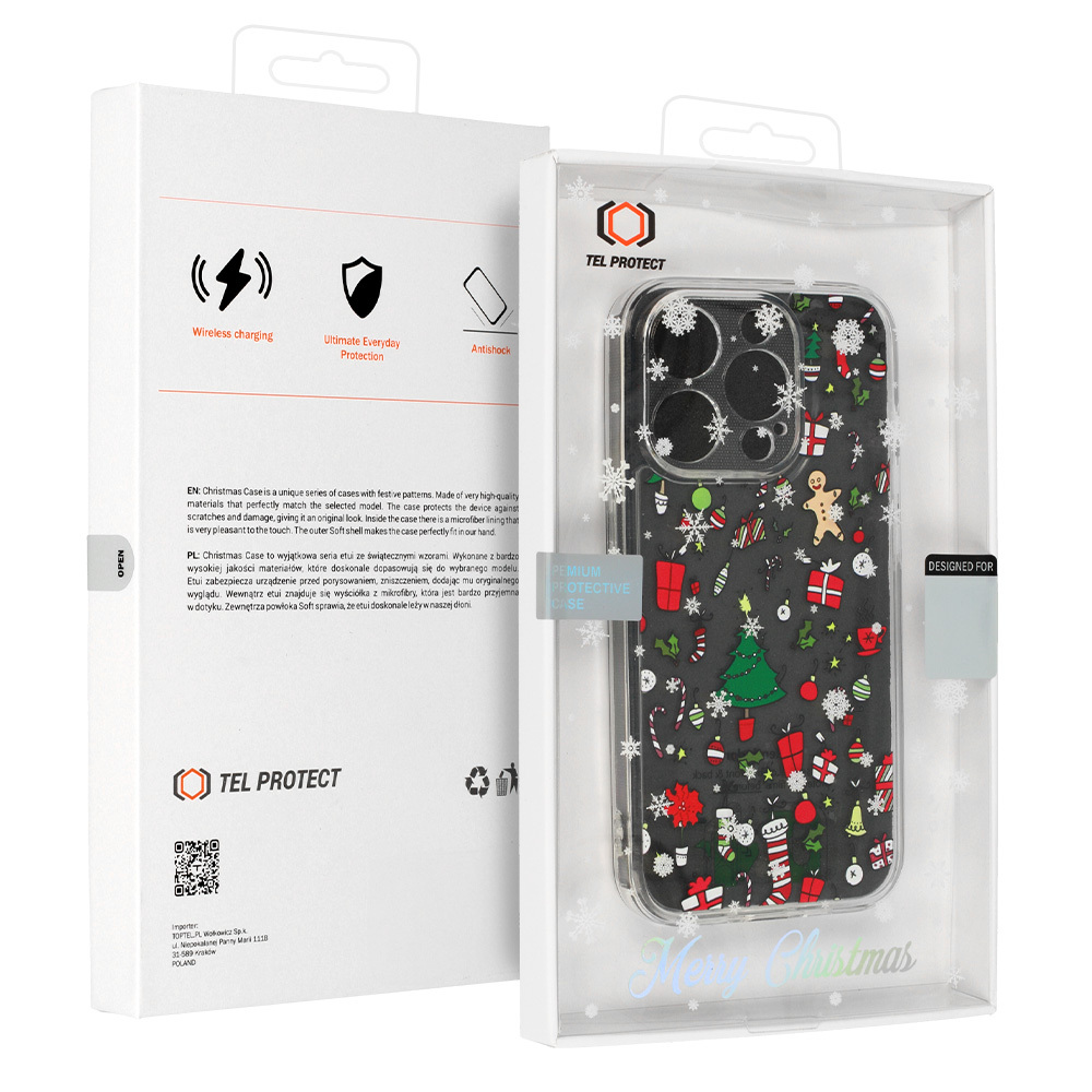 Pokrowiec witeczny Christmas Clear Case wzr 2 Apple iPhone 15 Pro Max / 7