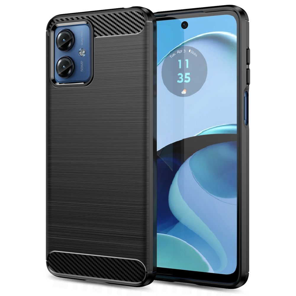 Pokrowiec Tech-Protect TpuCarbon czarny Motorola Moto G14