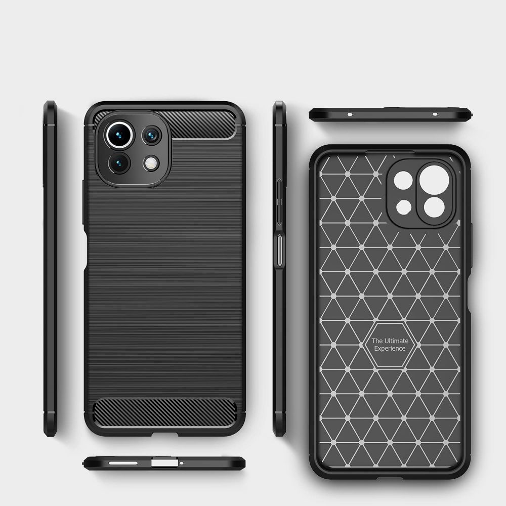 Pokrowiec Tech-Protect TpuCarbon czarny Xiaomi Mi 11 Lite / 5