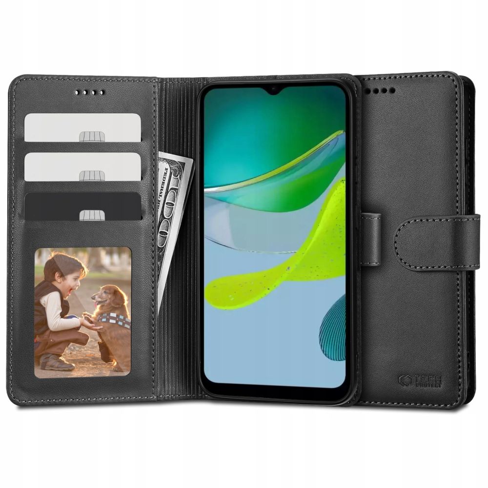 Pokrowiec Tech-protect Wallet czarny Motorola Moto E13