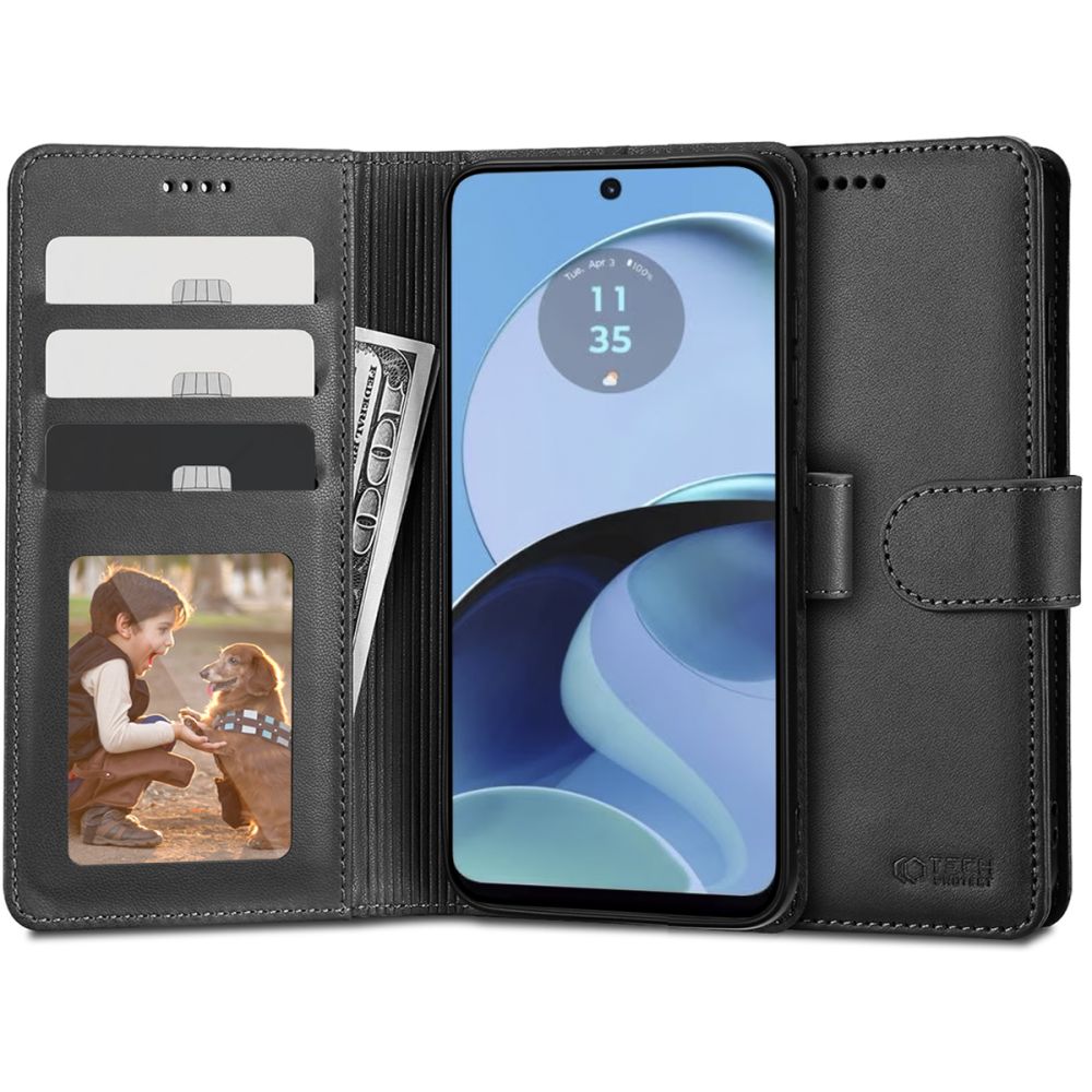 Pokrowiec Tech-protect Wallet czarny Motorola Moto G14