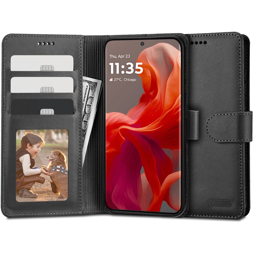 Pokrowiec Tech-protect Wallet czarny Motorola Moto G85 5G