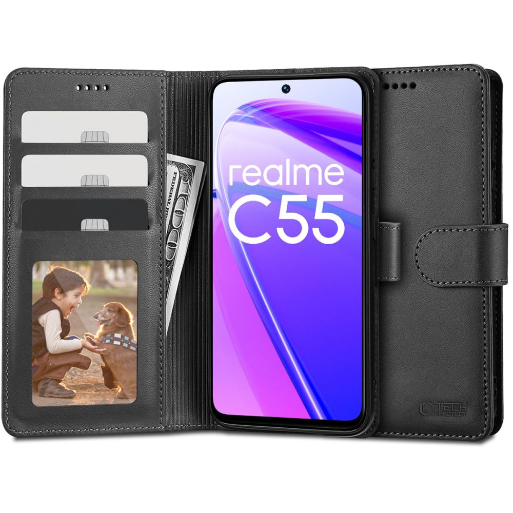 Pokrowiec Tech-protect Wallet czarny Realme C55