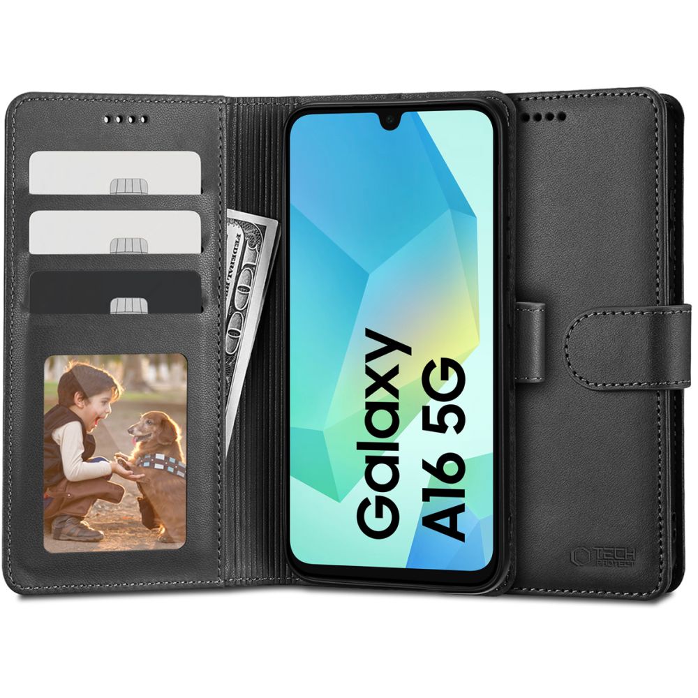 Pokrowiec Tech-protect Wallet czarny Samsung Galaxy A16 4G