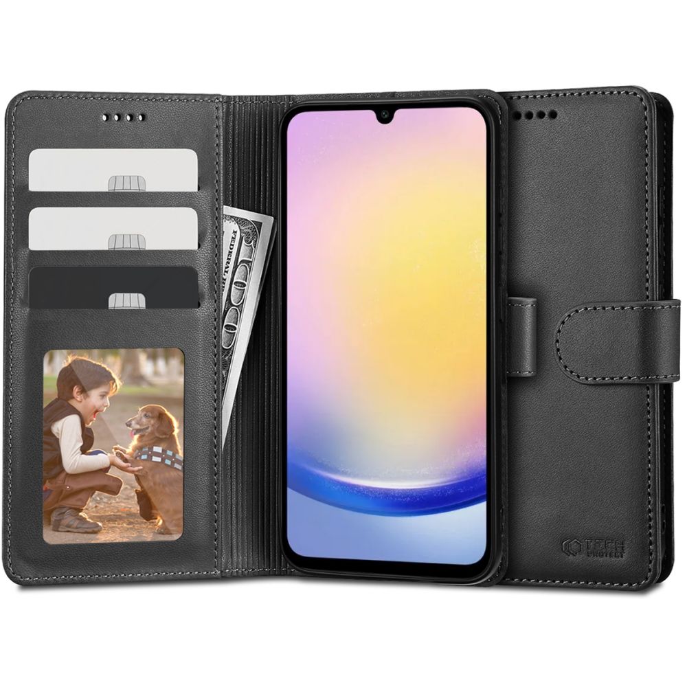 Pokrowiec Tech-protect Wallet czarny Samsung Galaxy A25 5G