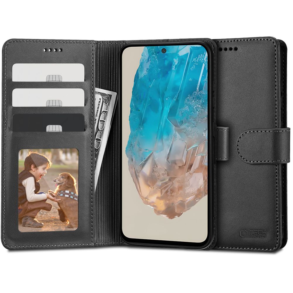 Pokrowiec Tech-protect Wallet czarny Samsung Galaxy M35 5G