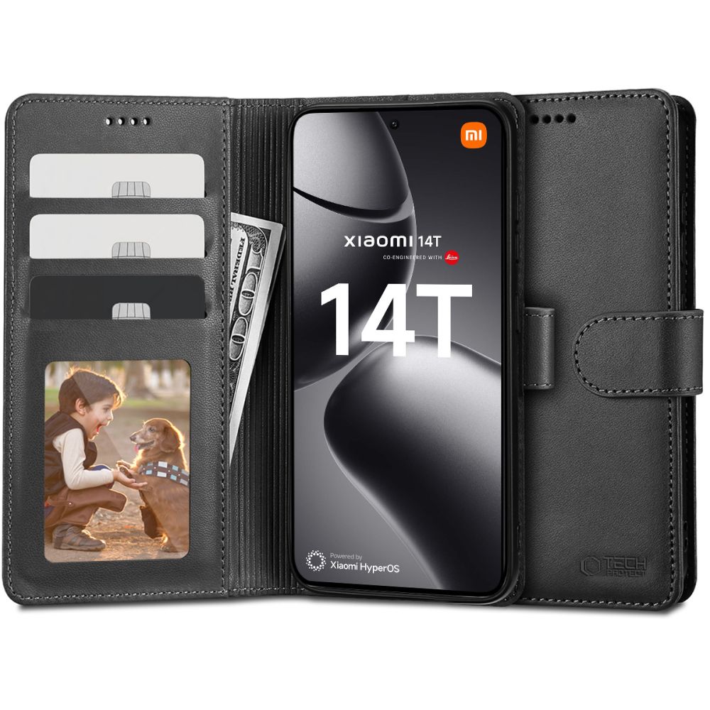 Pokrowiec Tech-protect Wallet czarny Xiaomi 14T