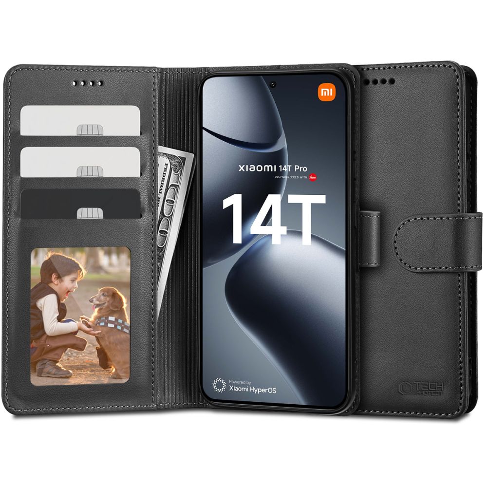 Pokrowiec Tech-protect Wallet czarny Xiaomi 14T Pro