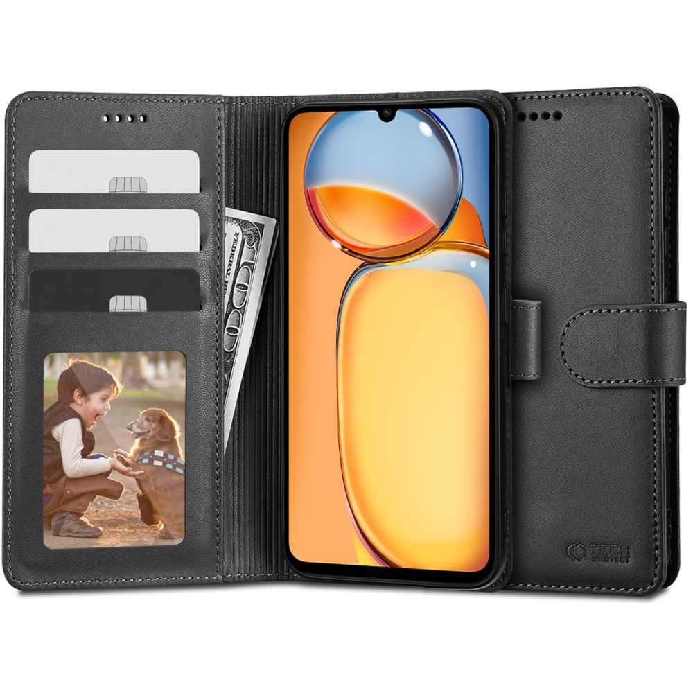 Pokrowiec Tech-protect Wallet czarny Xiaomi Redmi 13C