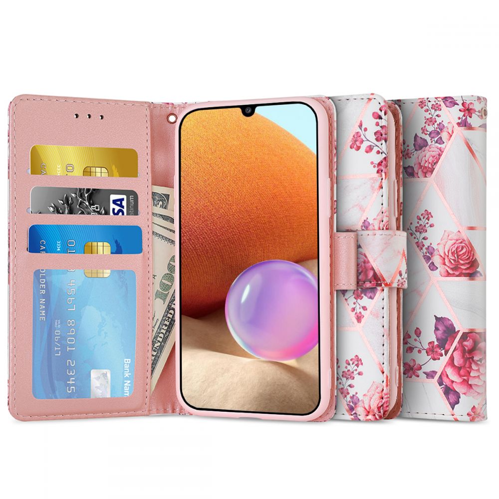 Pokrowiec Tech-protect Wallet floral rose Samsung A32 Lte