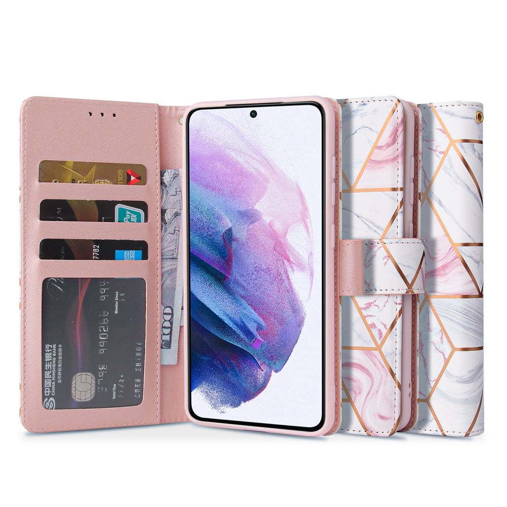 Pokrowiec Tech-protect Wallet marble Samsung S21 FE