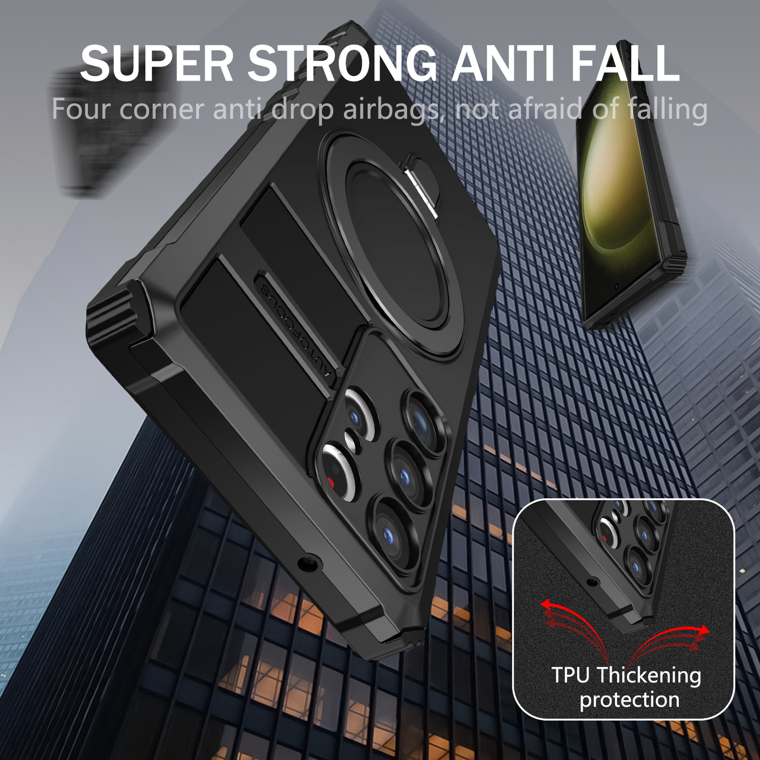 Pokrowiec Tel Protect Armor Magsafe Metal Ring Case czarny Samsung Galaxy S23 Ultra / 4