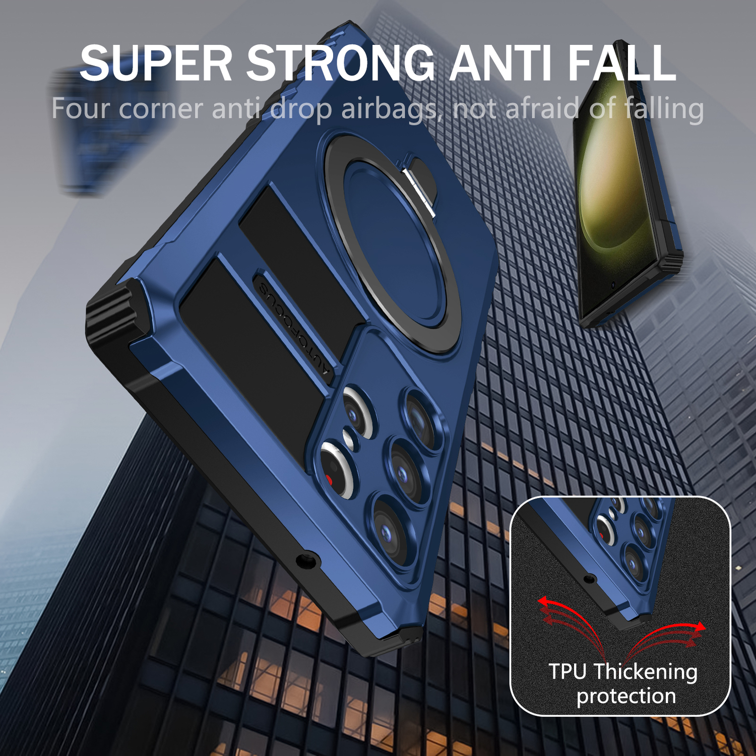 Pokrowiec Tel Protect Armor Magsafe Metal Ring Case niebieski Samsung Galaxy S23 Ultra / 5