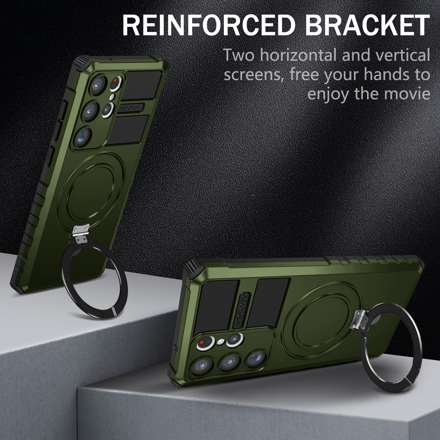 Pokrowiec Tel Protect Armor Magsafe Metal Ring Case zielony Samsung Galaxy S23 Ultra / 3