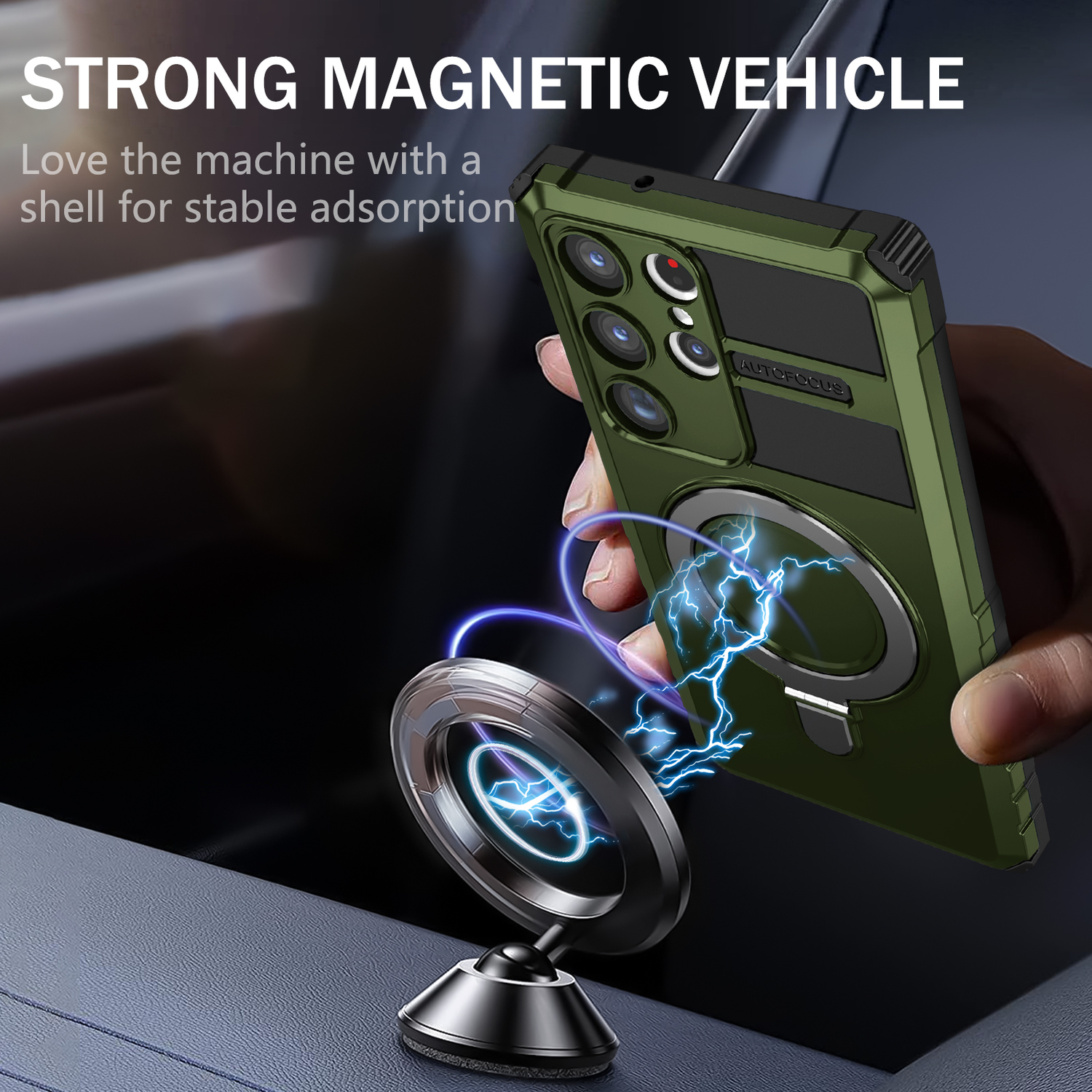 Pokrowiec Tel Protect Armor Magsafe Metal Ring Case zielony Samsung Galaxy S23 Ultra / 4