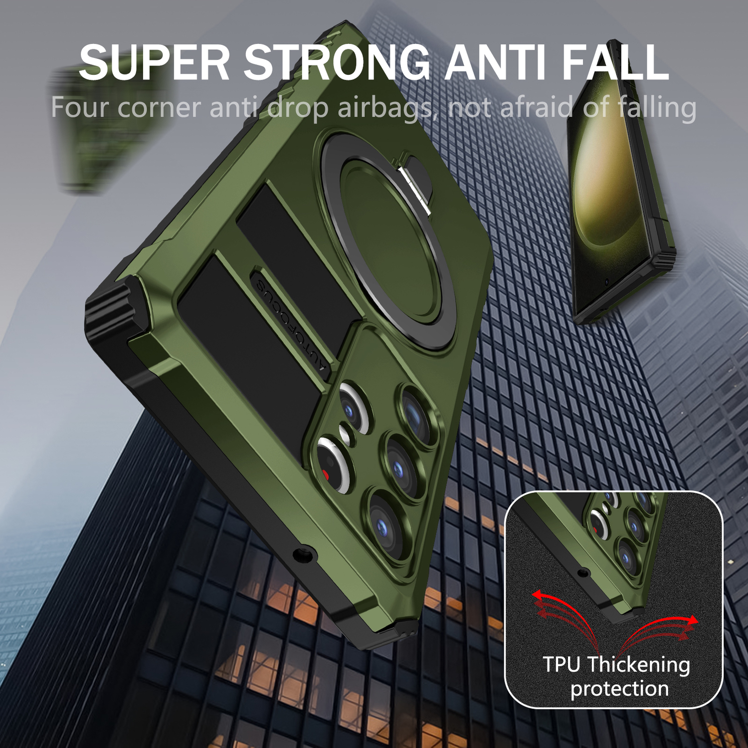 Pokrowiec Tel Protect Armor Magsafe Metal Ring Case zielony Samsung Galaxy S23 Ultra / 5