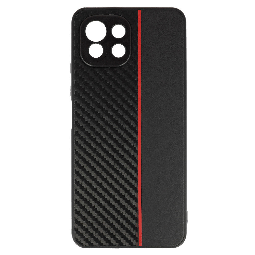 Pokrowiec Tel Protect Carbon Case pasek czerwony Xiaomi Redmi 5G / 2