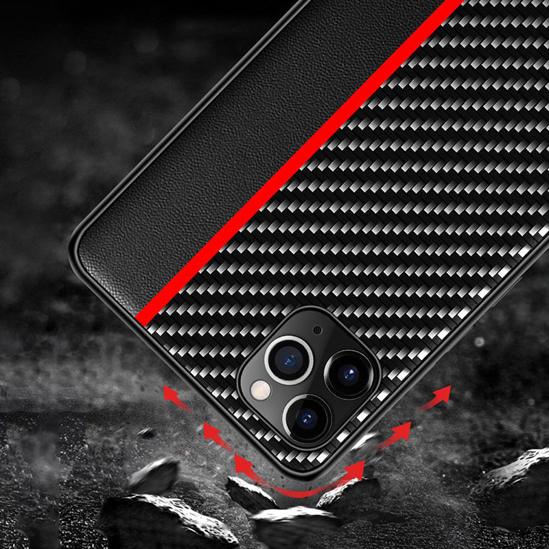 Pokrowiec Tel Protect Carbon Case pasek czerwony Xiaomi Redmi 9C / 5