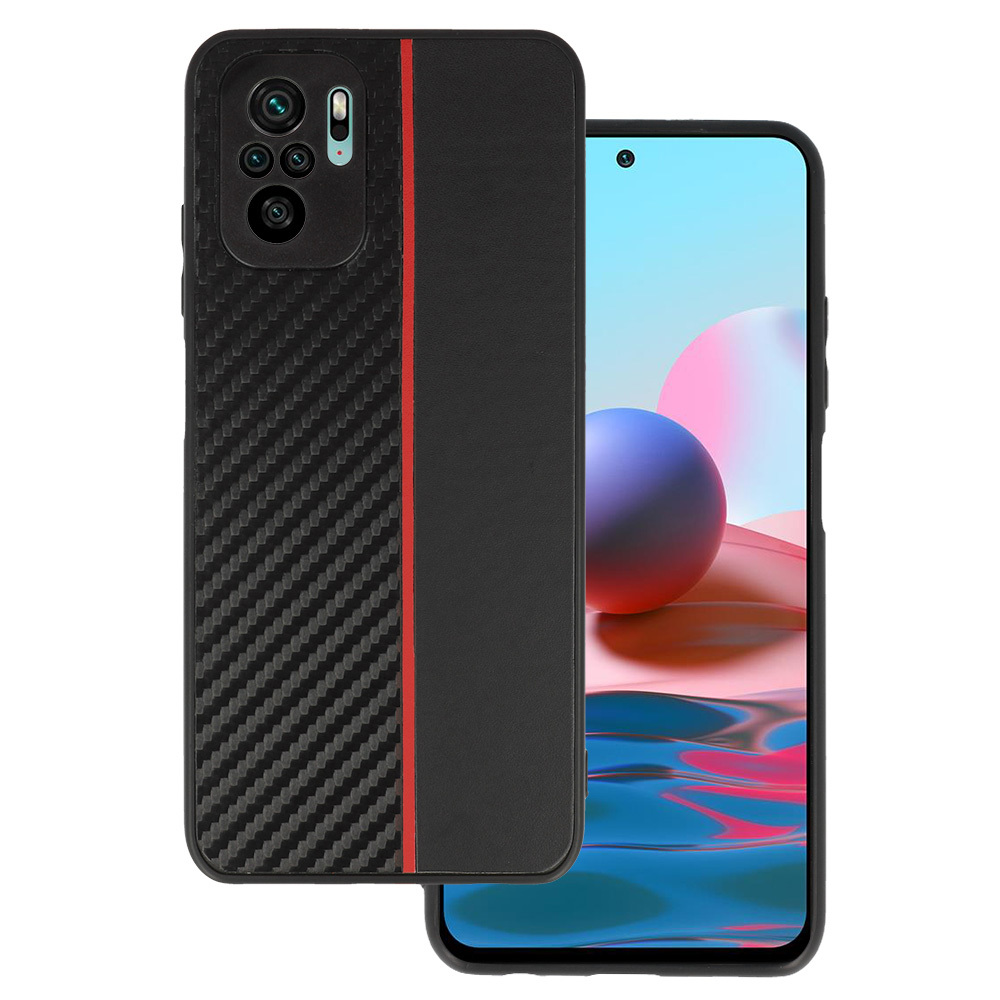 Pokrowiec Tel Protect Carbon Case pasek czerwony Xiaomi Redmi Note 10S