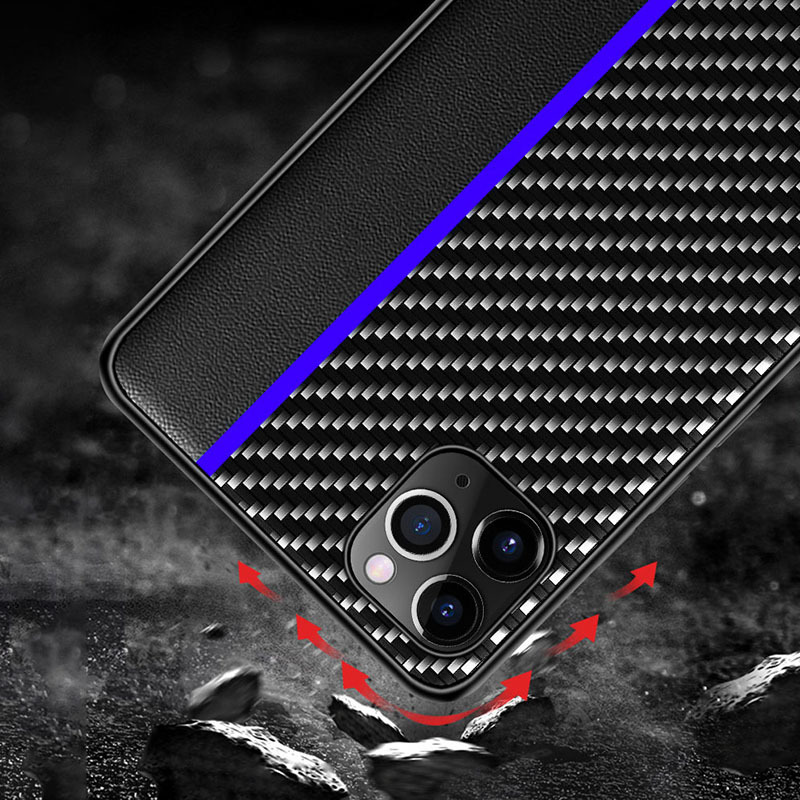 Pokrowiec Tel Protect Carbon Case pasek niebieski Samsung Galaxy A12 / 5