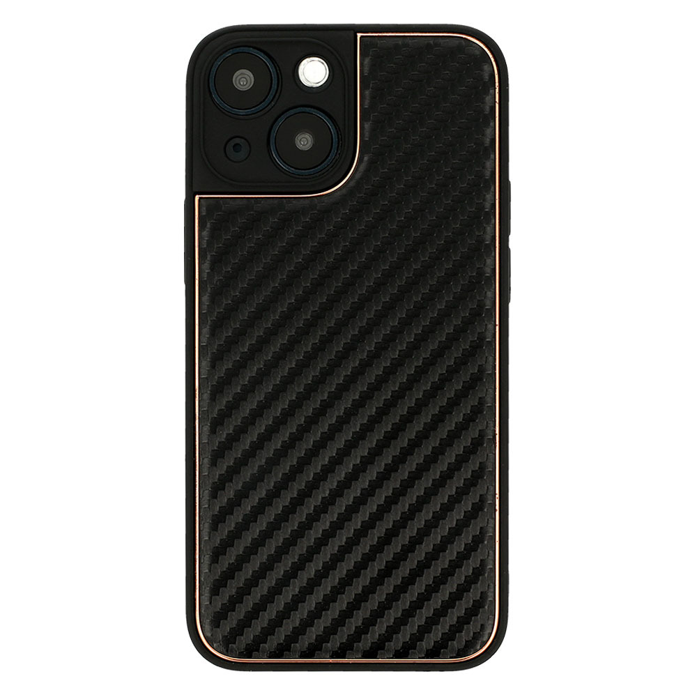 Pokrowiec Tel Protect Leather Carbon Case czarny Apple iPhone 13 Mini / 3