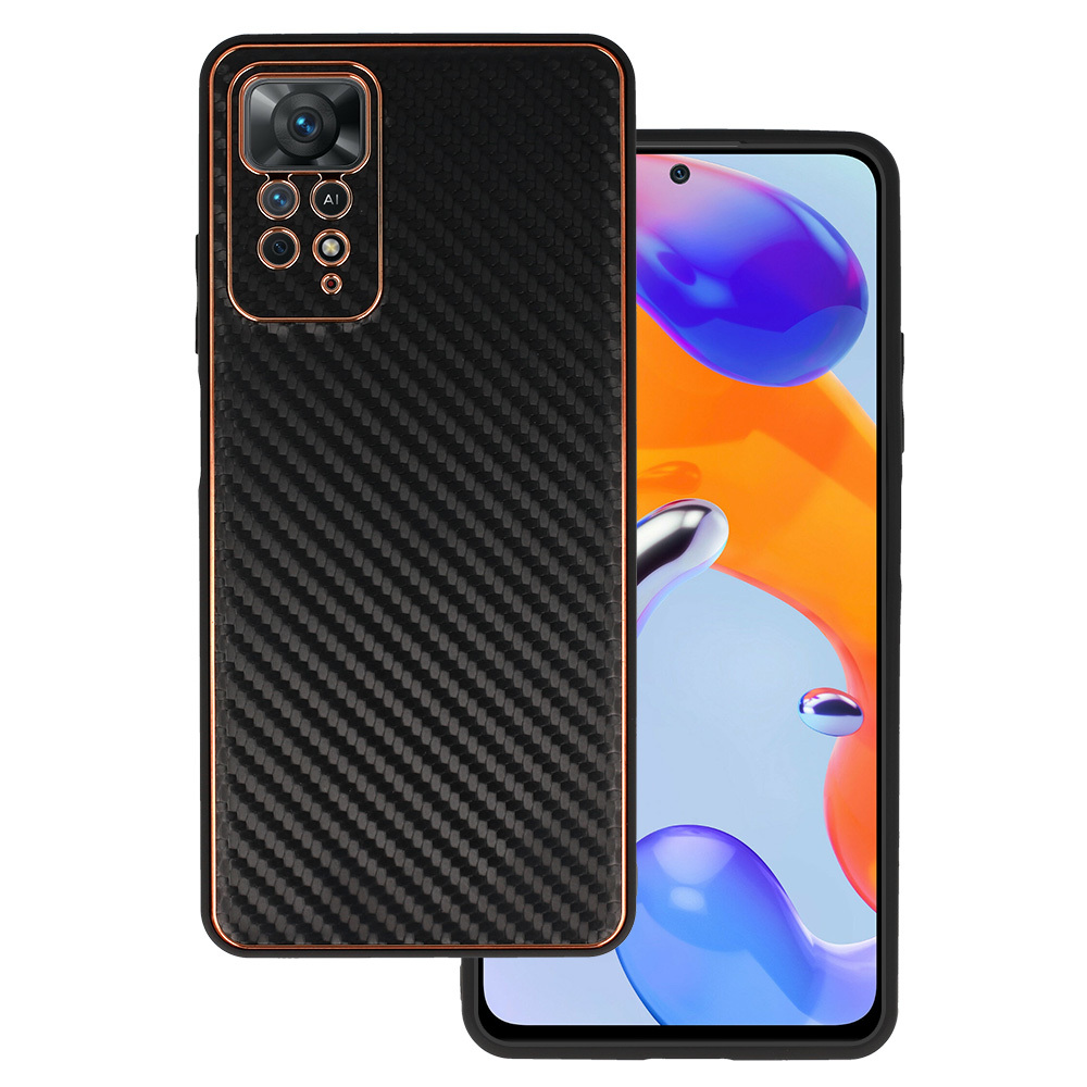 Pokrowiec Tel Protect Leather Carbon Case czarny Xiaomi Redmi Note 11 Pro 5G