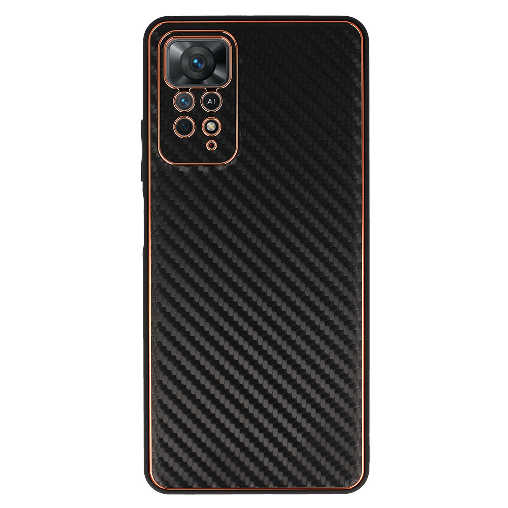 Pokrowiec Tel Protect Leather Carbon Case czarny Xiaomi Redmi Note 11 Pro 5G / 2