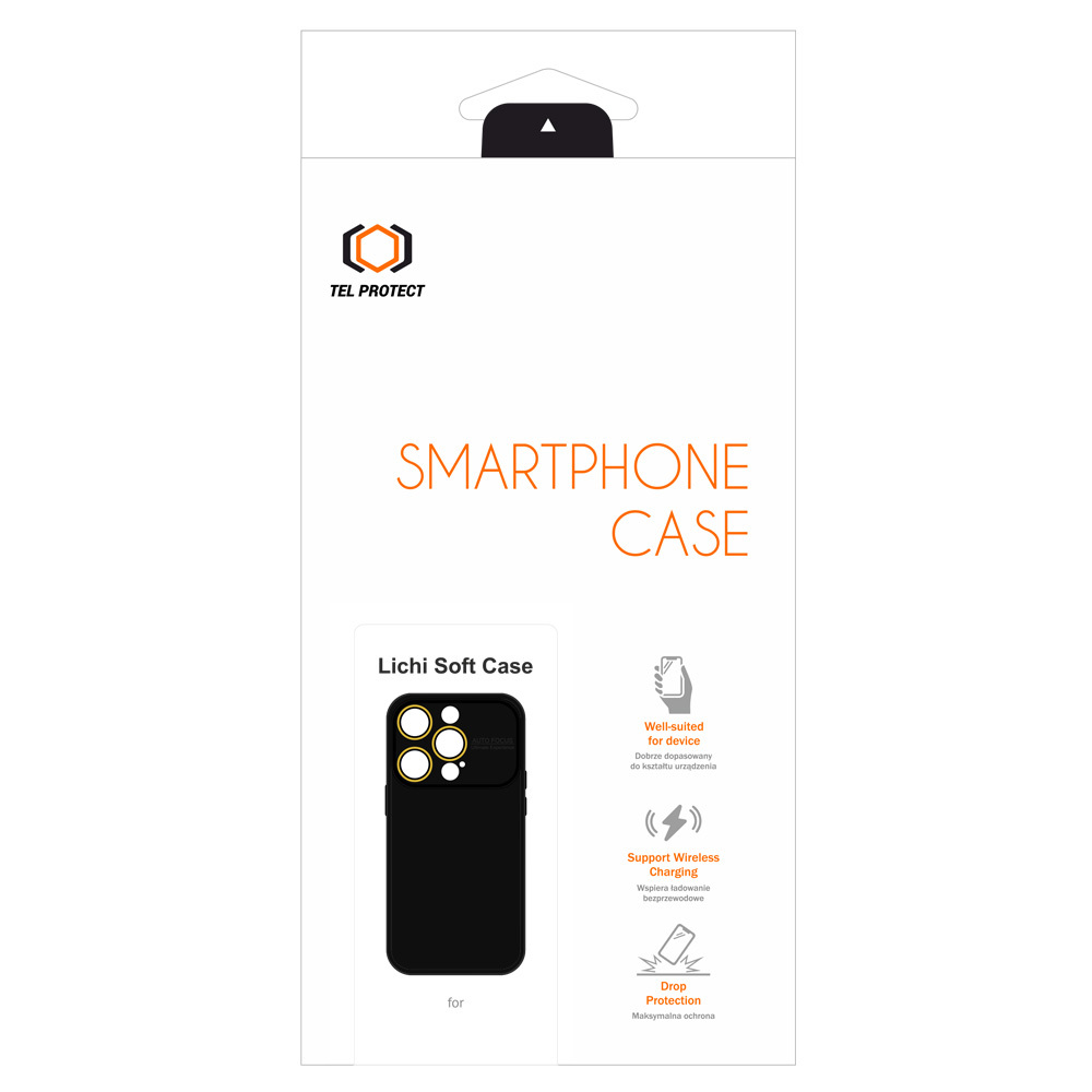 Pokrowiec Tel Protect Lichi Soft Case czarny Apple iPhone 13 / 6