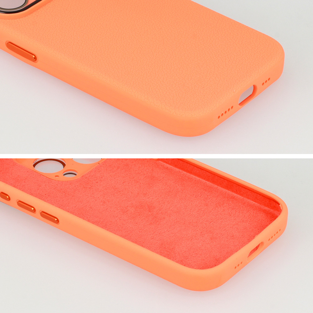 Pokrowiec Tel Protect Lichi Soft Case pomaraczowy Apple iPhone 15 / 3