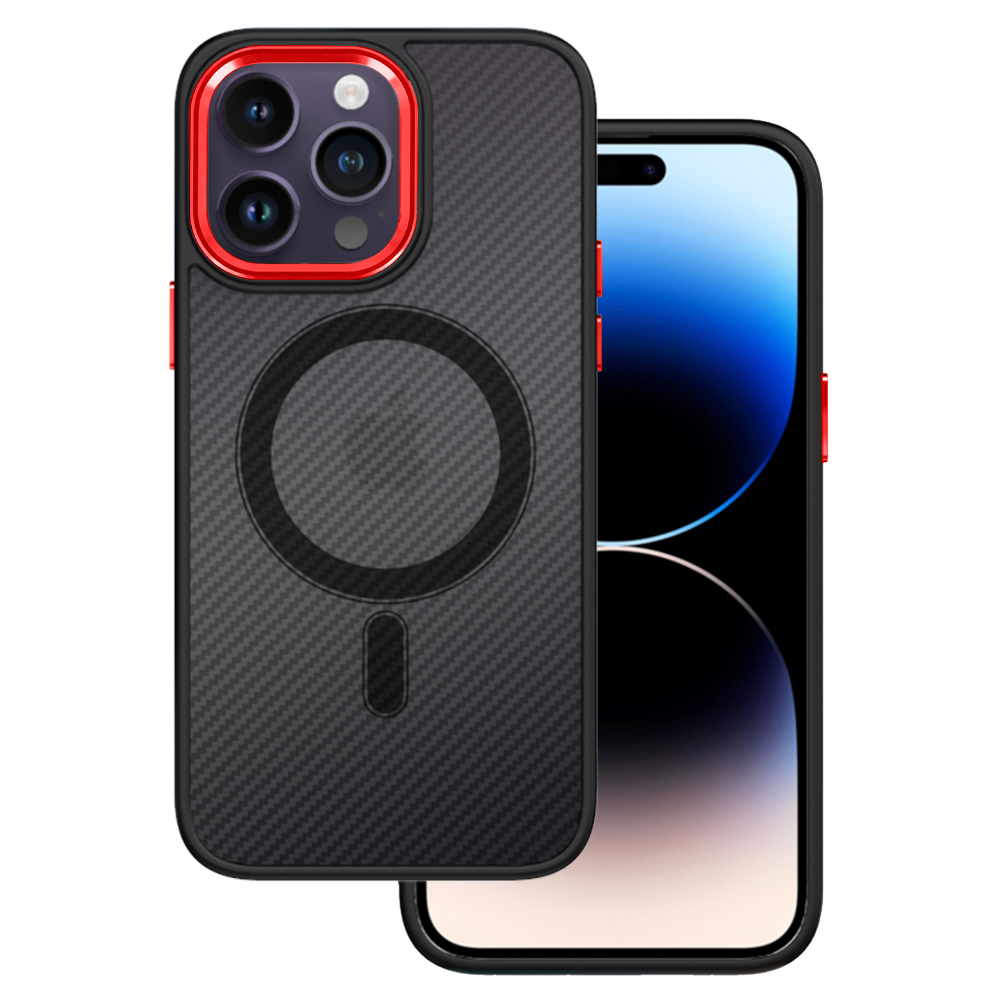 Pokrowiec Tel Protect Magnetic Carbon Case czerwony Apple iPhone 11