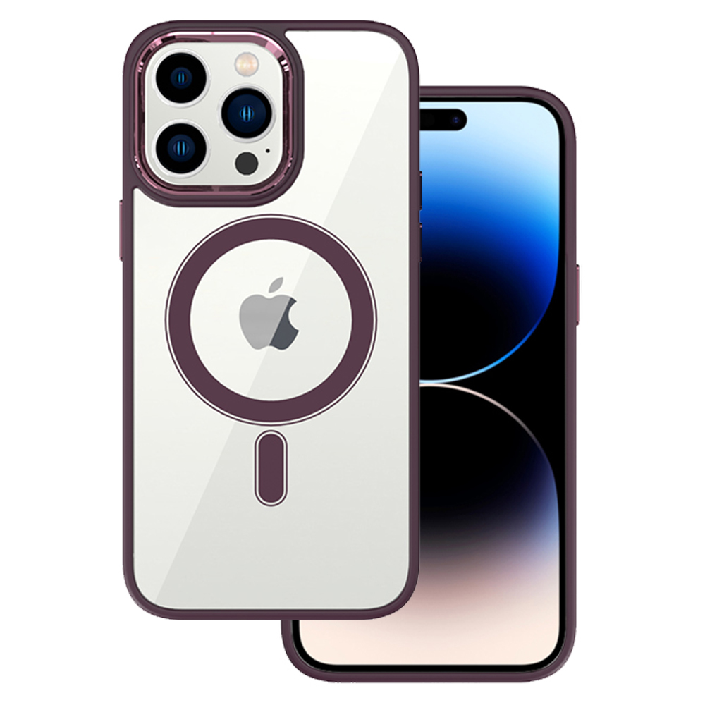 Pokrowiec Tel Protect Magnetic Clear Case burgundowy Apple iPhone 13 Pro Max