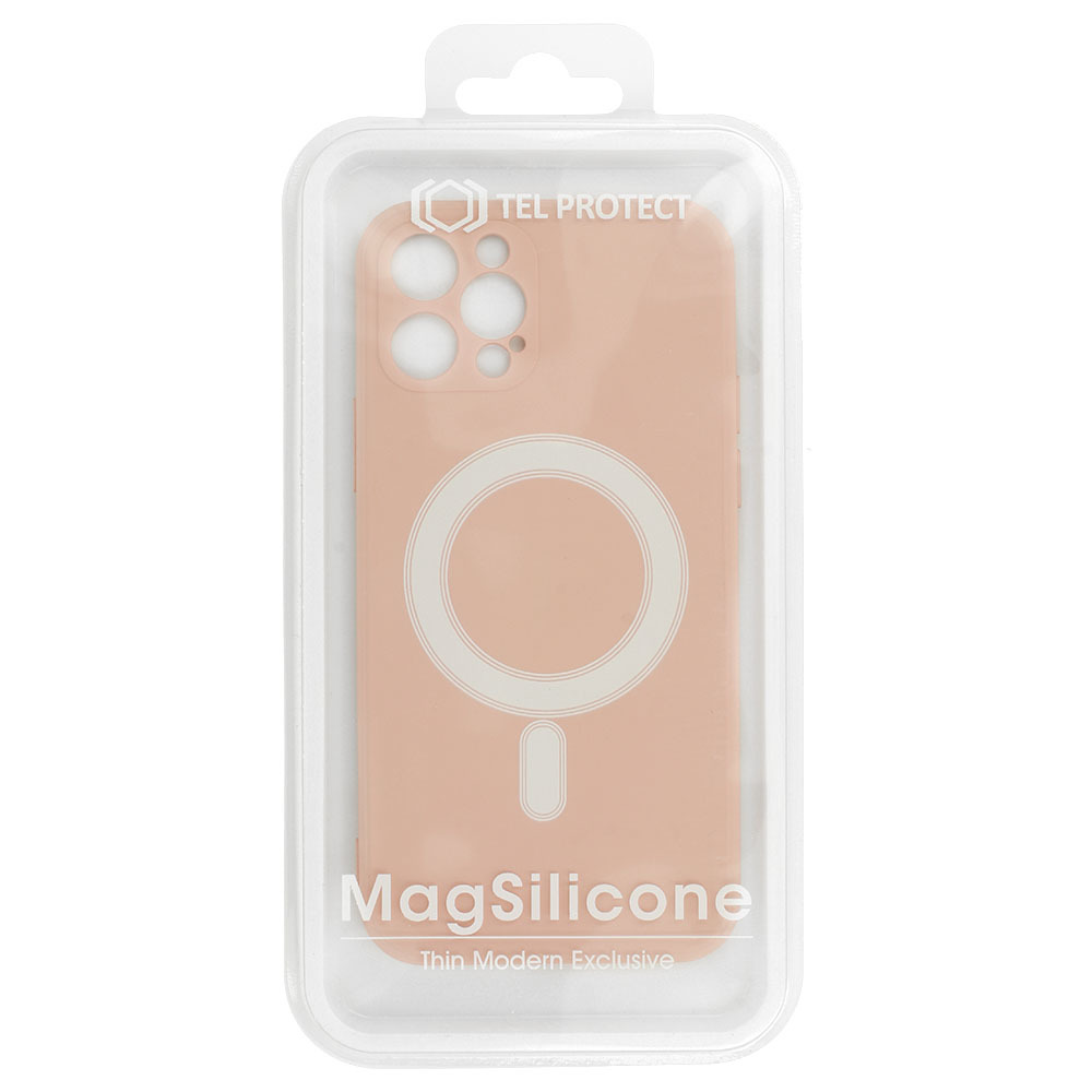 Pokrowiec Tel Protect MagSilicone Case beowy Apple iPhone 12 Pro / 6